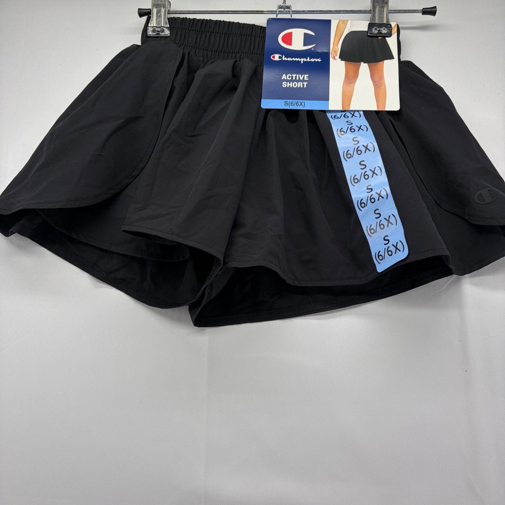 Champion Girls Active Short Black Size S 6 6X NWT Athletic Flowy Shorts